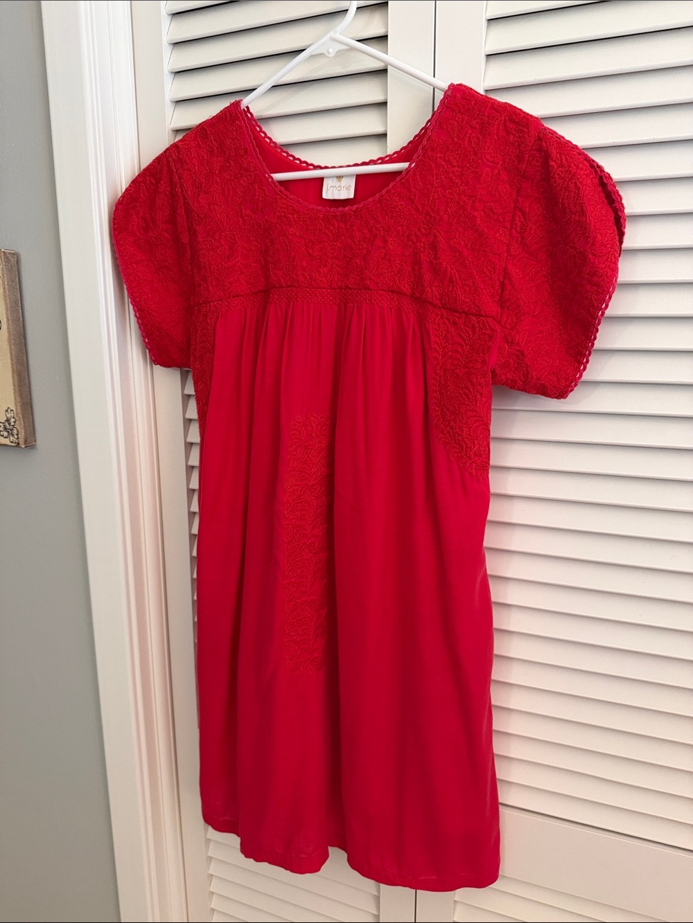 Embroidery Red Dress